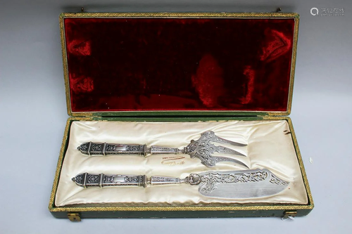 French silver fish set