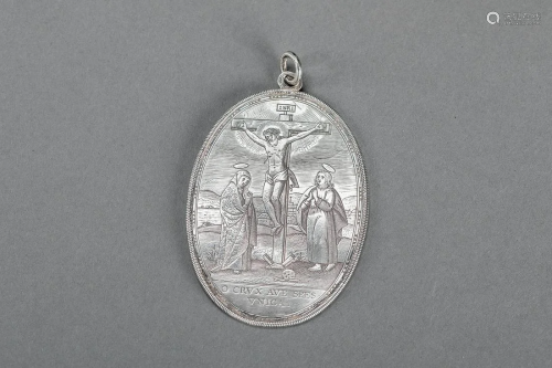 Silver medallion plaquette