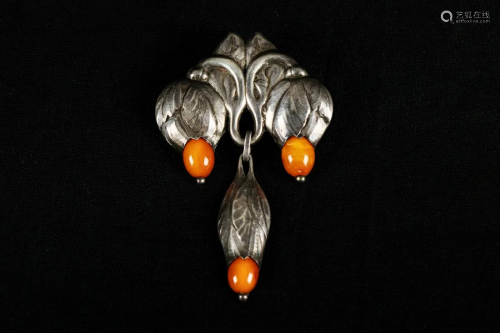 Jugendstil silver brooch