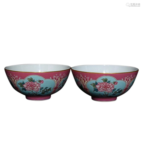 FAMILLE ROSE 'BIRD AND FLOWER' BOWL