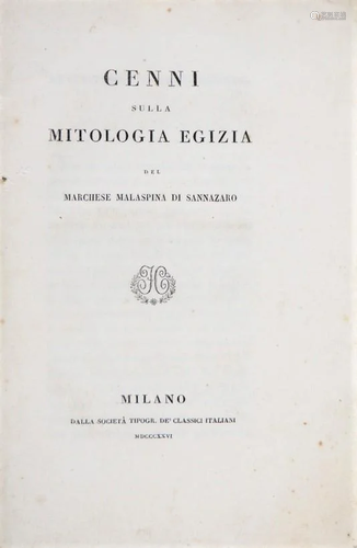 Egypt. MALASPINA DI SANNAZARO. Cenni sulla mitologia