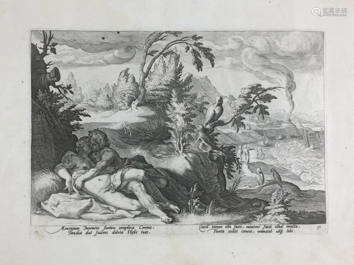 Bottega di Hendrik Goltzius. Apollo e Coronide.