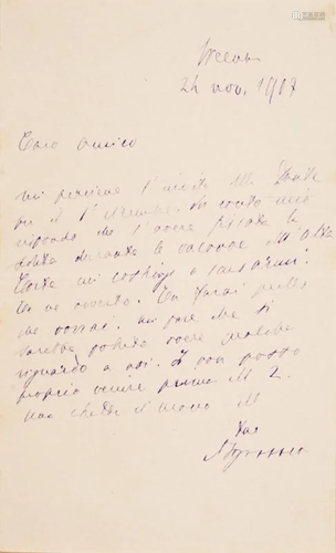 Autograph letter. FOGAZZARO.