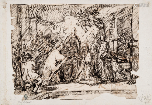 PIATTI. Presentation of Jesus in the Temple. Studies of