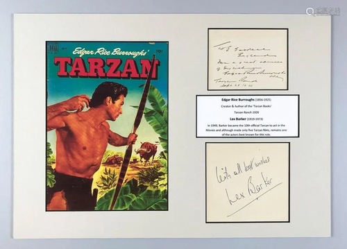 Autograph. Edgar Rice BURROUGHS. Tarzan.