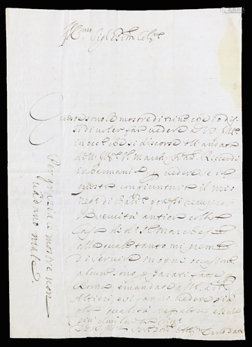 Carlo DATI. Autograph letter of Carlo Dati.