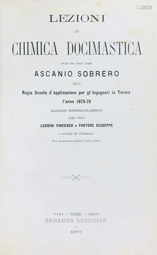 Mineralogy-Chemistry. SOBRERO. Lezioni di Chimica