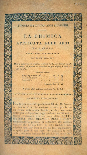 Mineralogy-Chemistry. CHAPTAL. La Chimica applicata