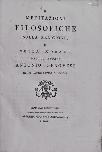 Philosophy of religion. GENOVESI. Meditazioni