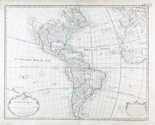 Map. DELISLE. Carte d'Amerique.