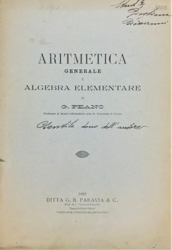 Didactics of mathematics. PEANO. Aritmetica Generale e