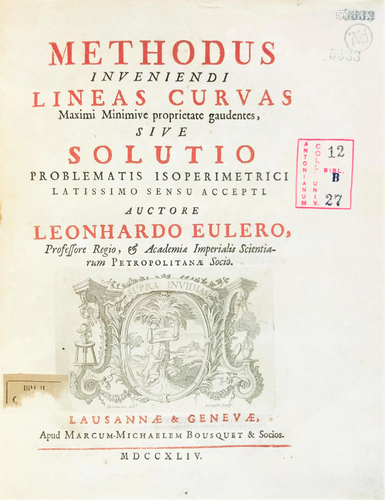 EULER. Methodus inveniendi Lineas Curvas.