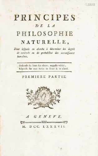 Natural philosophy. LA METHERIE. Principes de la