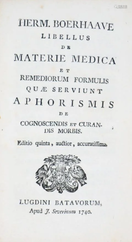 Medicine. BOERHAAVE. Libellus de Materia Medica...