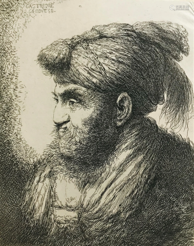 CASTIGLIONE. Portrait of man facing left with bow on