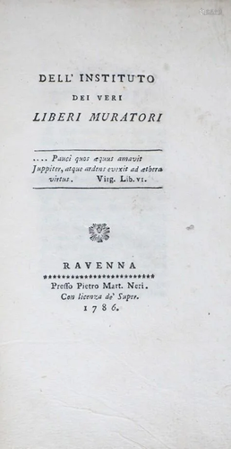 Masonry. Two very rare works bound in a volume.