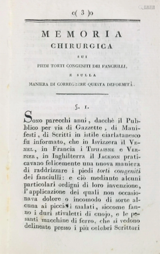 Medicine/Surgery. SCARPA. Memoria chirurgica sui piedi