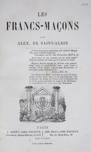 Masonry. SAINT-ALBIN. Les Francs-Ma�ons.