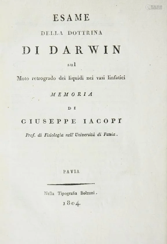 Science. IACOPI. Esame della dottrina di Darwin sul