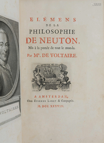 NEWTON-VOLTAIRE. El�mens de la Philosophie de Neuton.