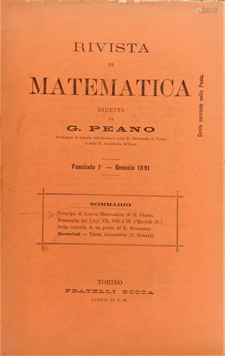 Mathematical logic. PEANO. Rivista di Matematica.