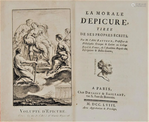 Epicure. BATTEUX. La morale d'Epicure.