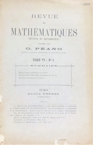 Irrational numbers. PEANO. Revue de Math�matiques