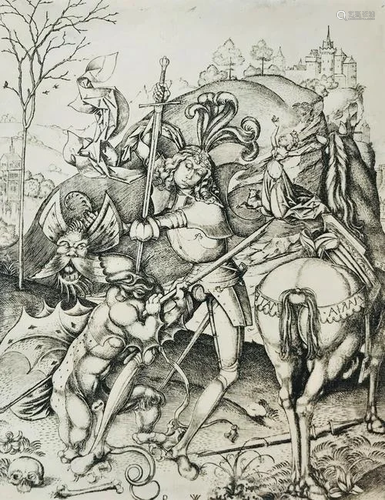 German school. St. George killing dragon.