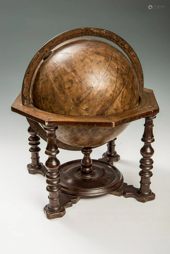 Wood globe. CASSINI. Globo celeste da tavolo.