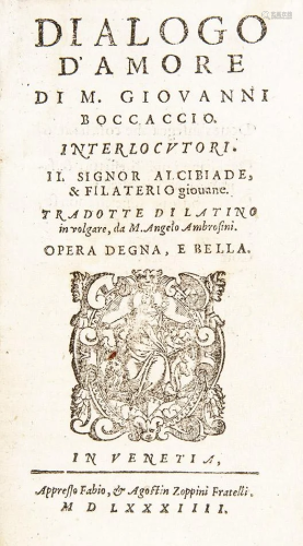 Italian literature. Two works of BOCCACCIO.