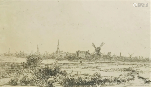 REMBRANDT. View of Amsterdam from the North-West.