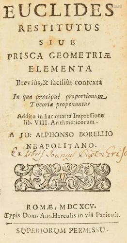 EUCLIDES - BORELLI. Euclides restitutus.