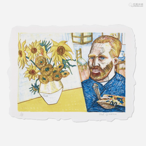Red Grooms, Van Gogh with Sunflowers