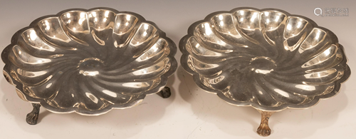 SILVER PLATE DESSERT TRAYS TWO H 2.5