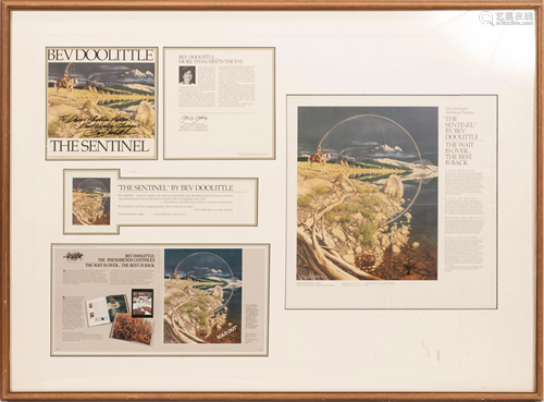 AUTOGRAPHED BEV DOOLITTLE COLLAGE, H 30