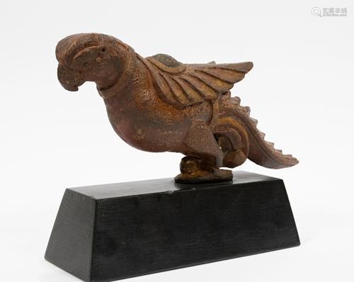 LACQUERED WOOD PARROT, H 8