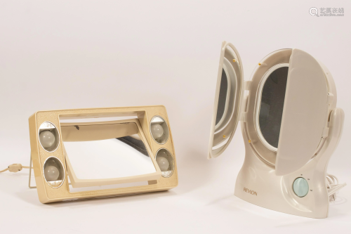 VANITY MAGNIFYING MIRRORS, TWO