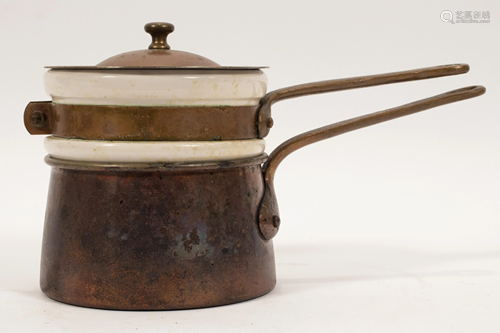 COPPER AND CERAMIC DOUBLE BOILER