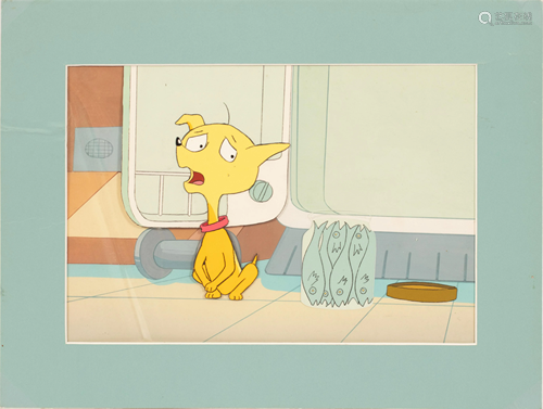 HAND PAINTED CEL ANIMATION-ART #SS-4, 'FISH IN JAR'