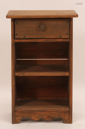 PINE STAND, DRAWER AND SHELVES H 26