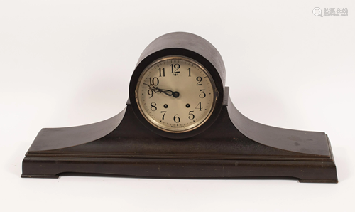 F.S. PAINTED WOOD MANTEL CLOCK, H 13