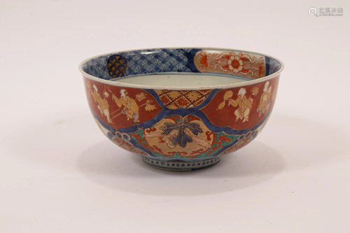 JAPANESE IMARI PORCELAIN BOWL, 20TH C, H 4