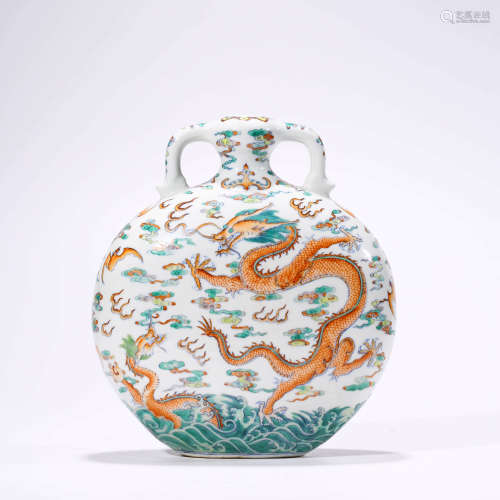 A Doucai Chi Drgaon And Clouds ‘Fu&Shou’ Vase