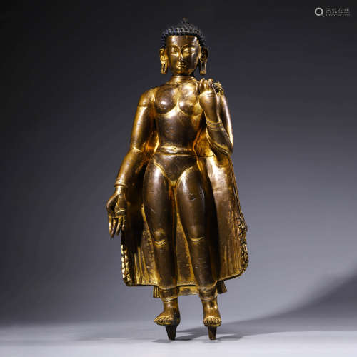 A Gilt-Bronze Statue Of Sakyamuni