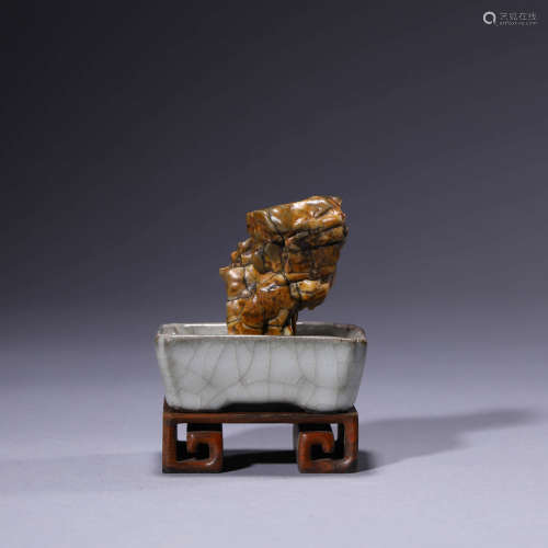A Carved Stone Bonsai Ornament