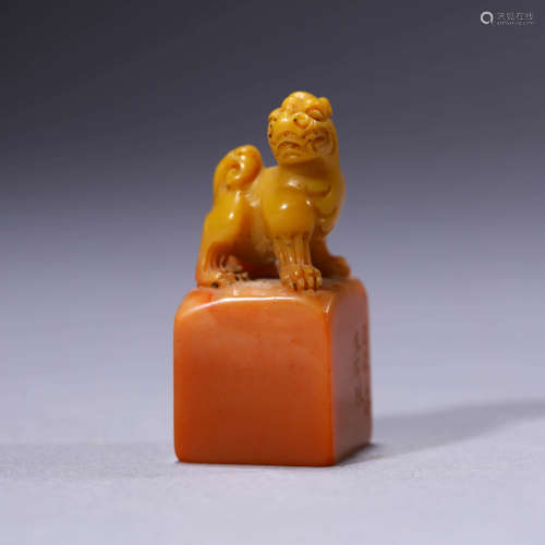 A Tianhuang Shoushan Stone Beast Handle Seal