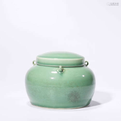 A Celadon-Glazed Jar And Cover