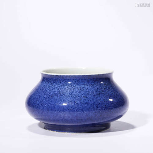 A Snowflake-Blue-Glazed Incised Dragon And Clouds Water Jar