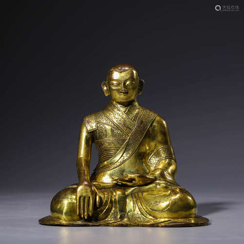 A Gilt-Bronze Statue Of Guru