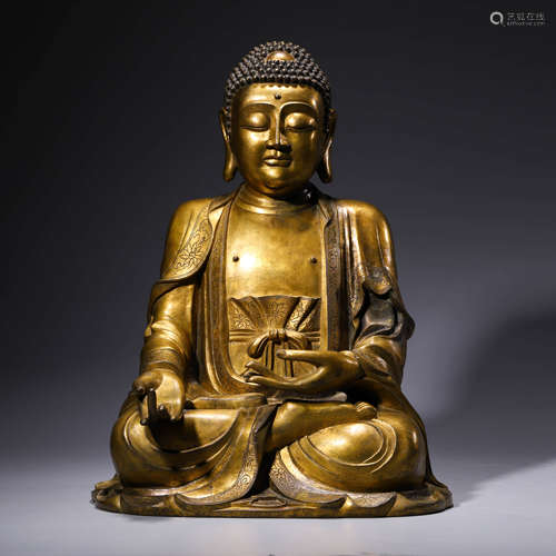 A Gilt-Bronze Statue Of Mahavairocana